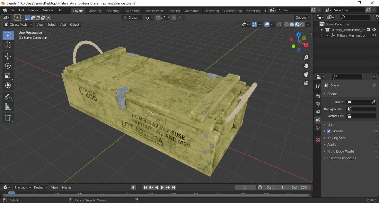 3D model Military Ammunition Crate