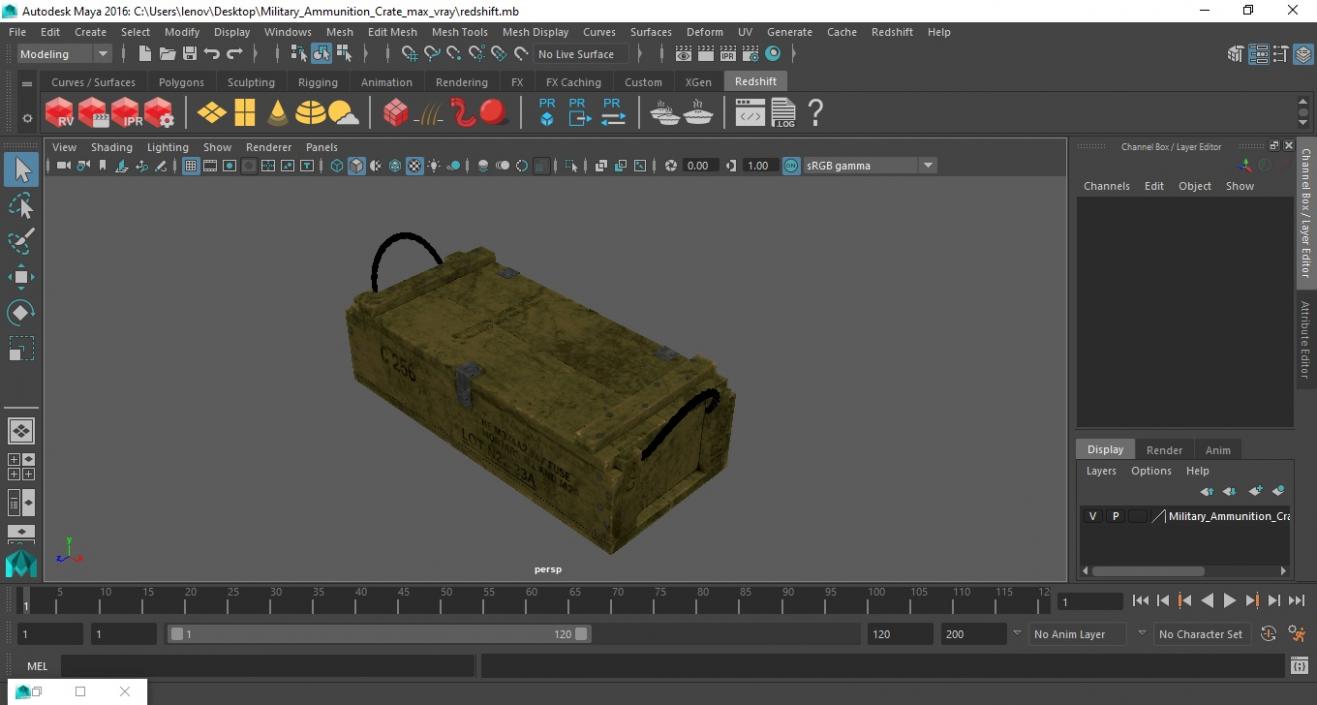 3D model Military Ammunition Crate