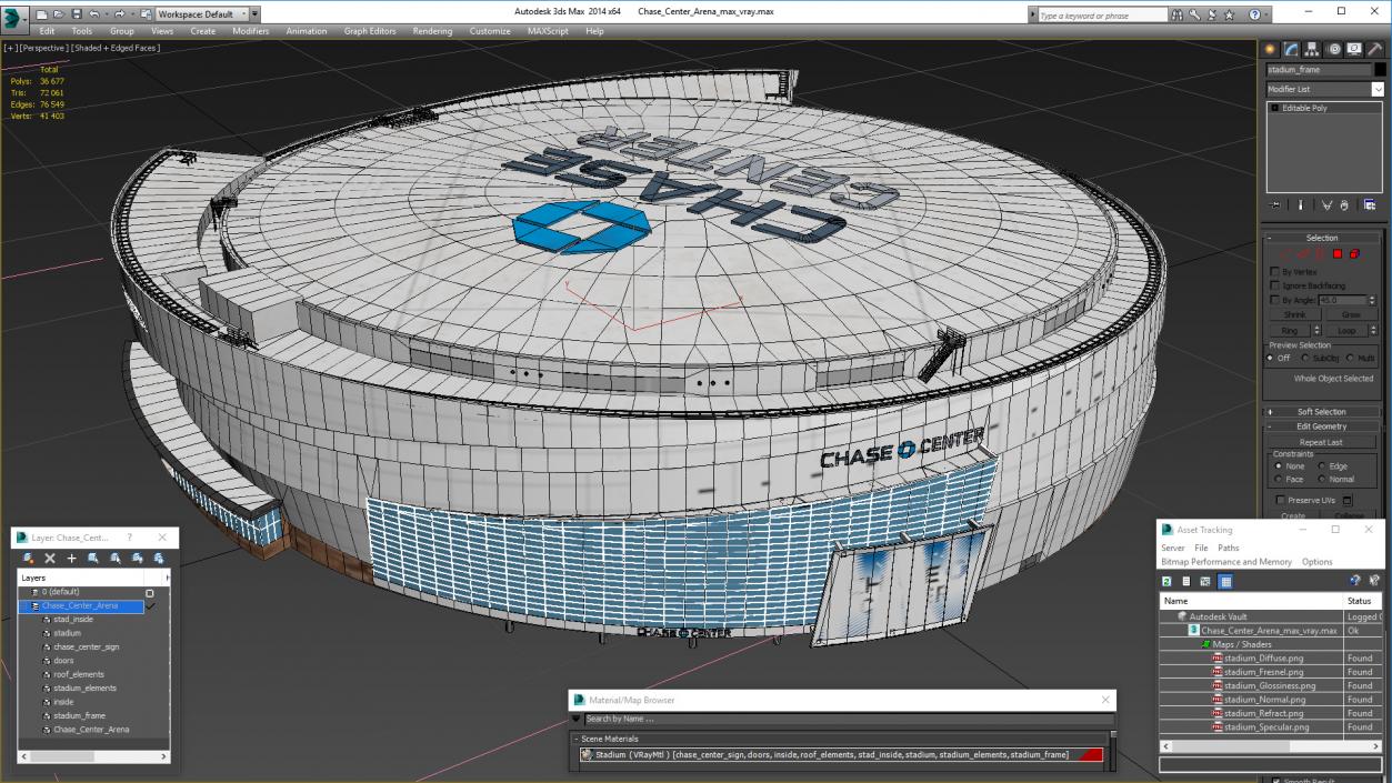 3D Chase Center Arena model