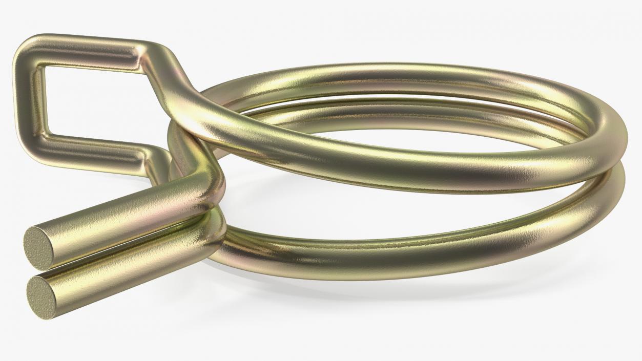 Double Wire Spring Hose Clamp Zink 3D model