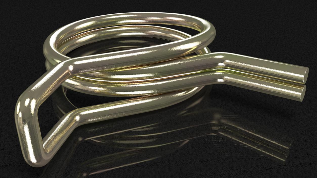 Double Wire Spring Hose Clamp Zink 3D model