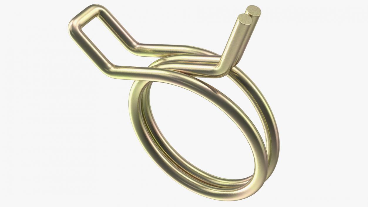 Double Wire Spring Hose Clamp Zink 3D model