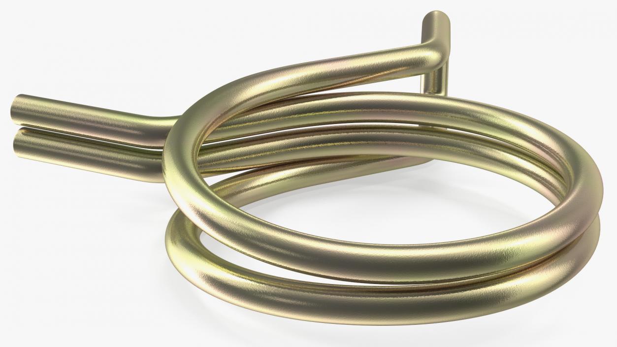 Double Wire Spring Hose Clamp Zink 3D model