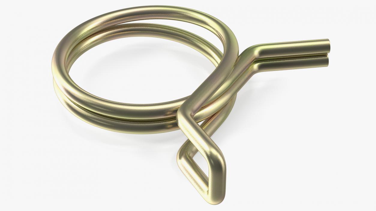 Double Wire Spring Hose Clamp Zink 3D model