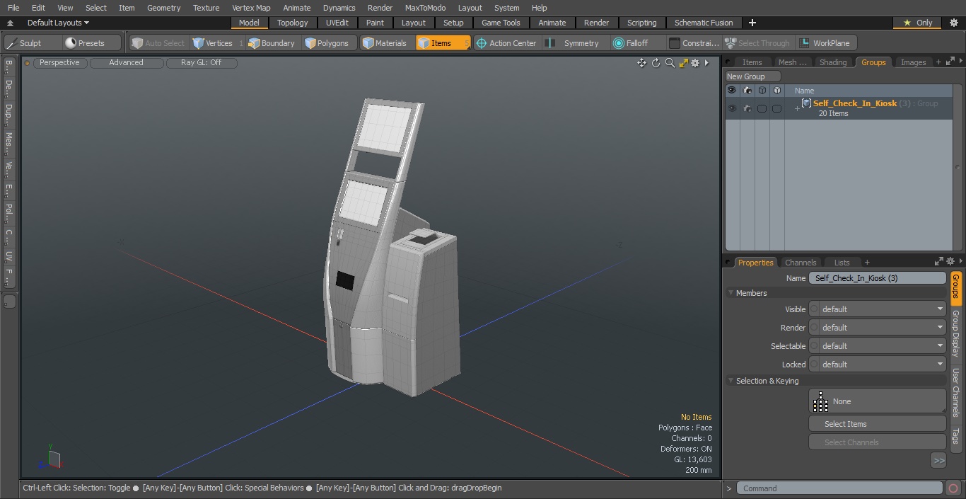 Self Check In Kiosk 3D model