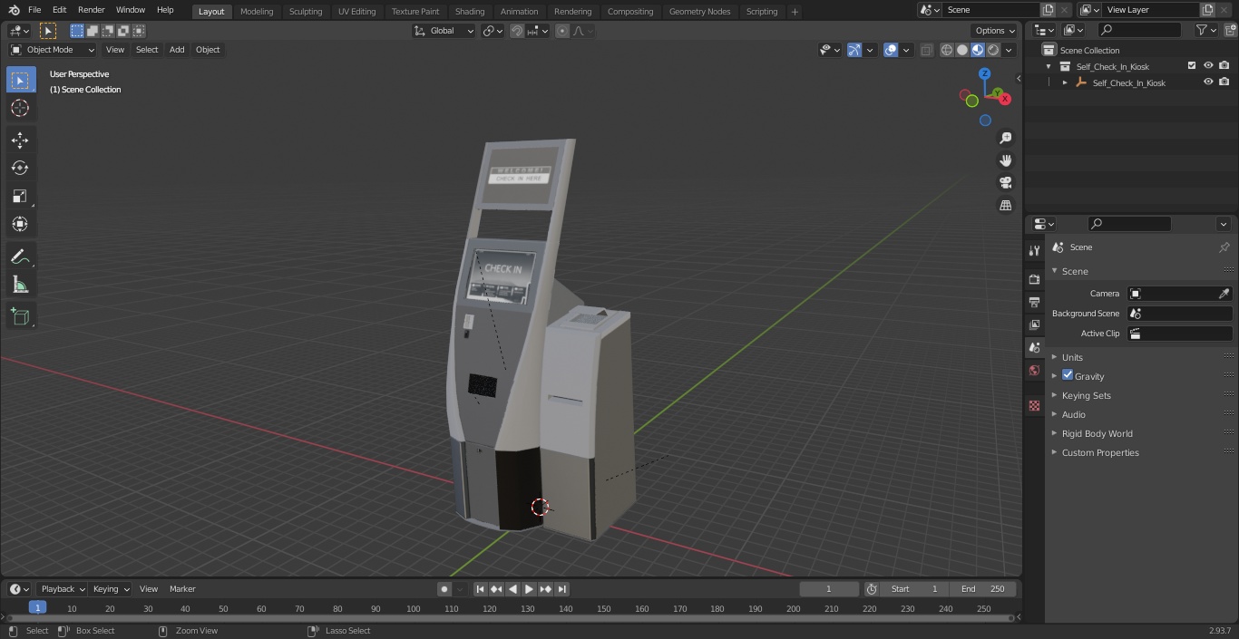 Self Check In Kiosk 3D model