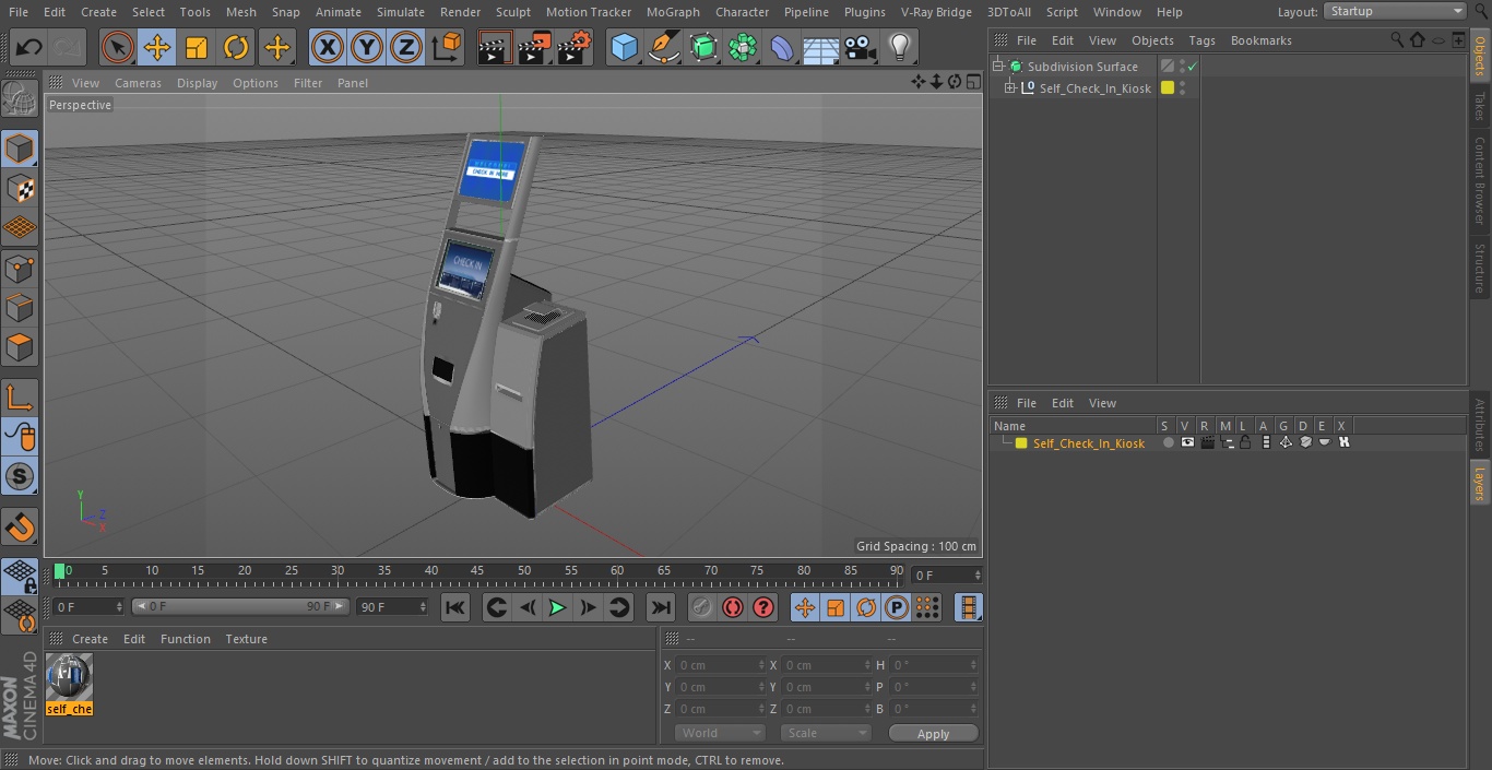 Self Check In Kiosk 3D model