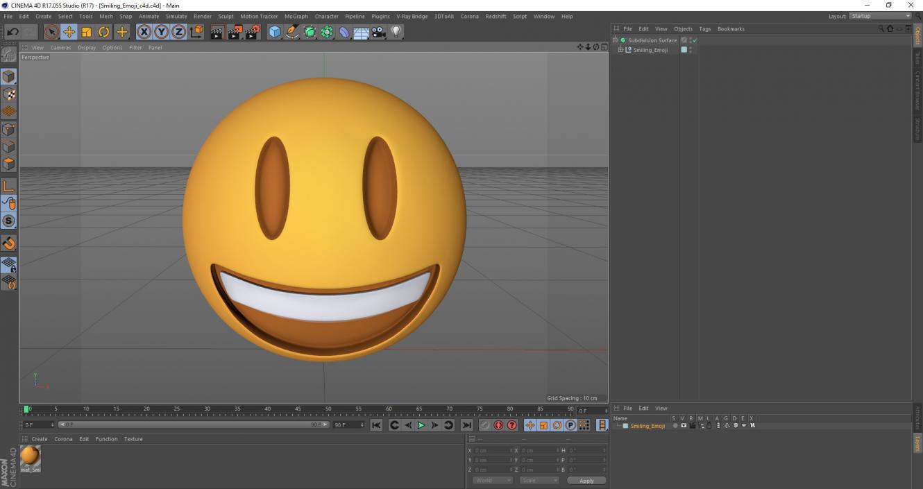 3D Smiling Emoji model