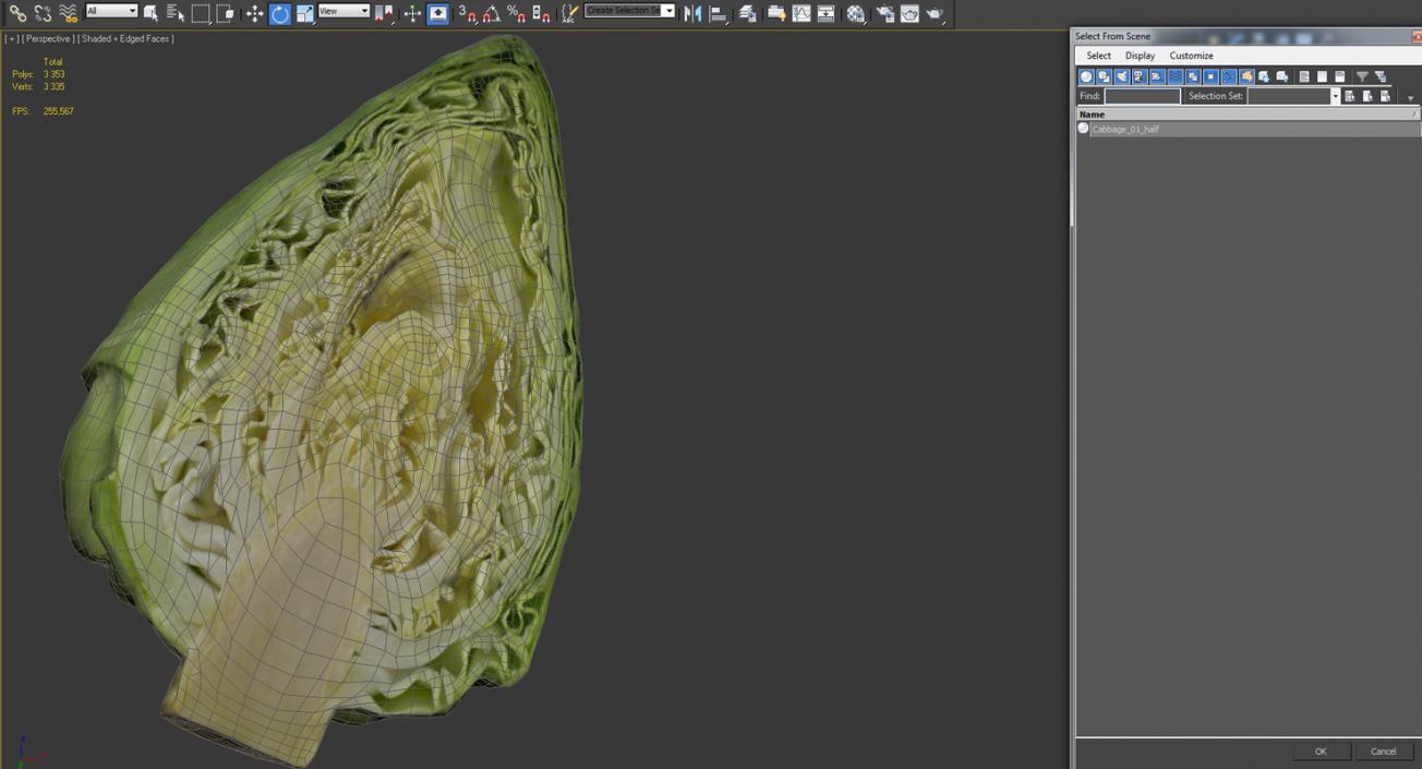 3D Sweetheart Cabbage Half model