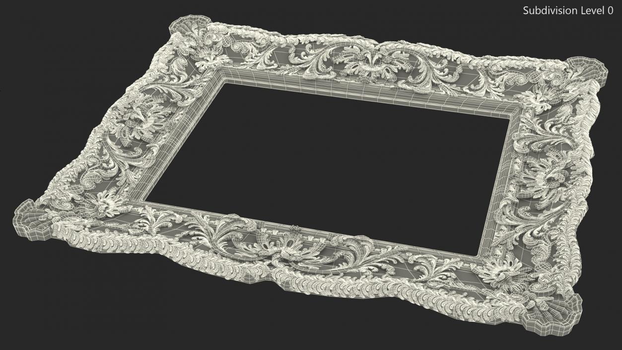 3D Ornate Baroque Picture Frame model