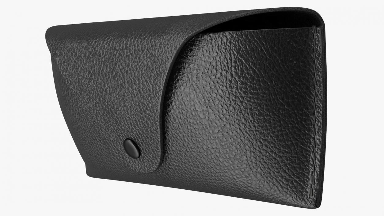 3D Leather Sunglasses Case Closed Black