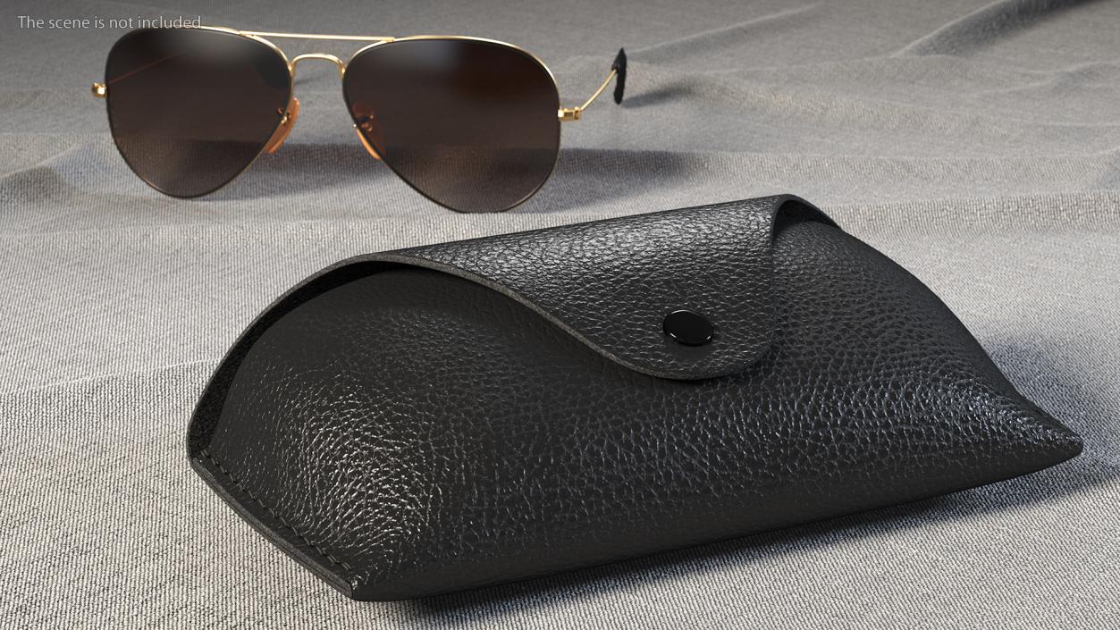 3D Leather Sunglasses Case Closed Black