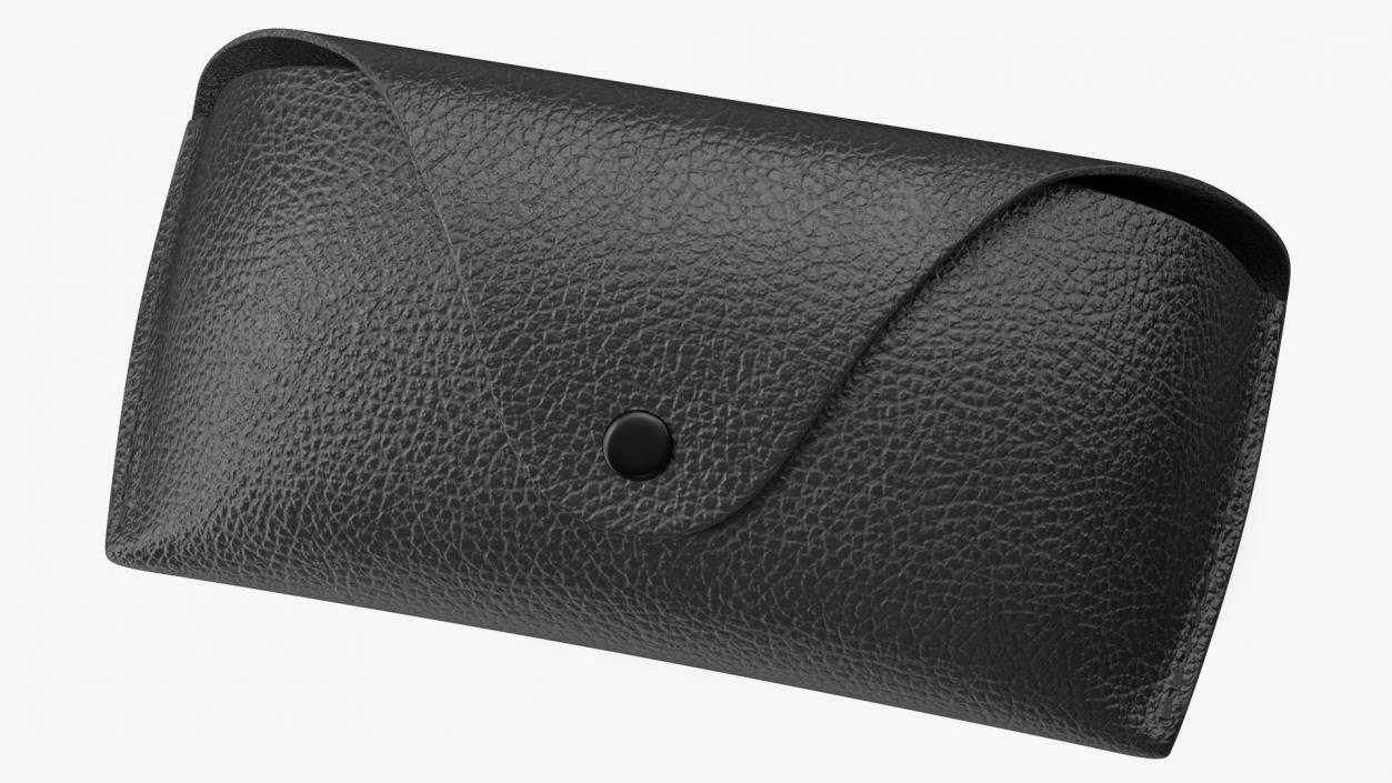 3D Leather Sunglasses Case Closed Black