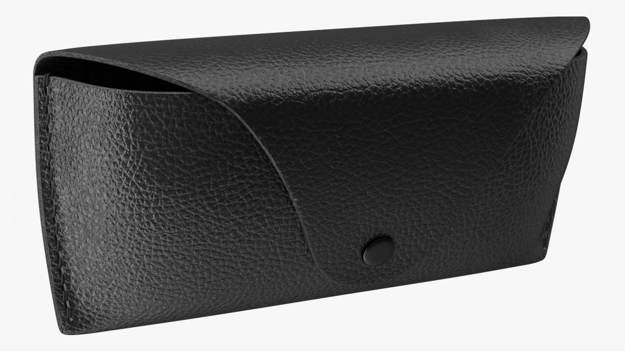 3D Leather Sunglasses Case Closed Black