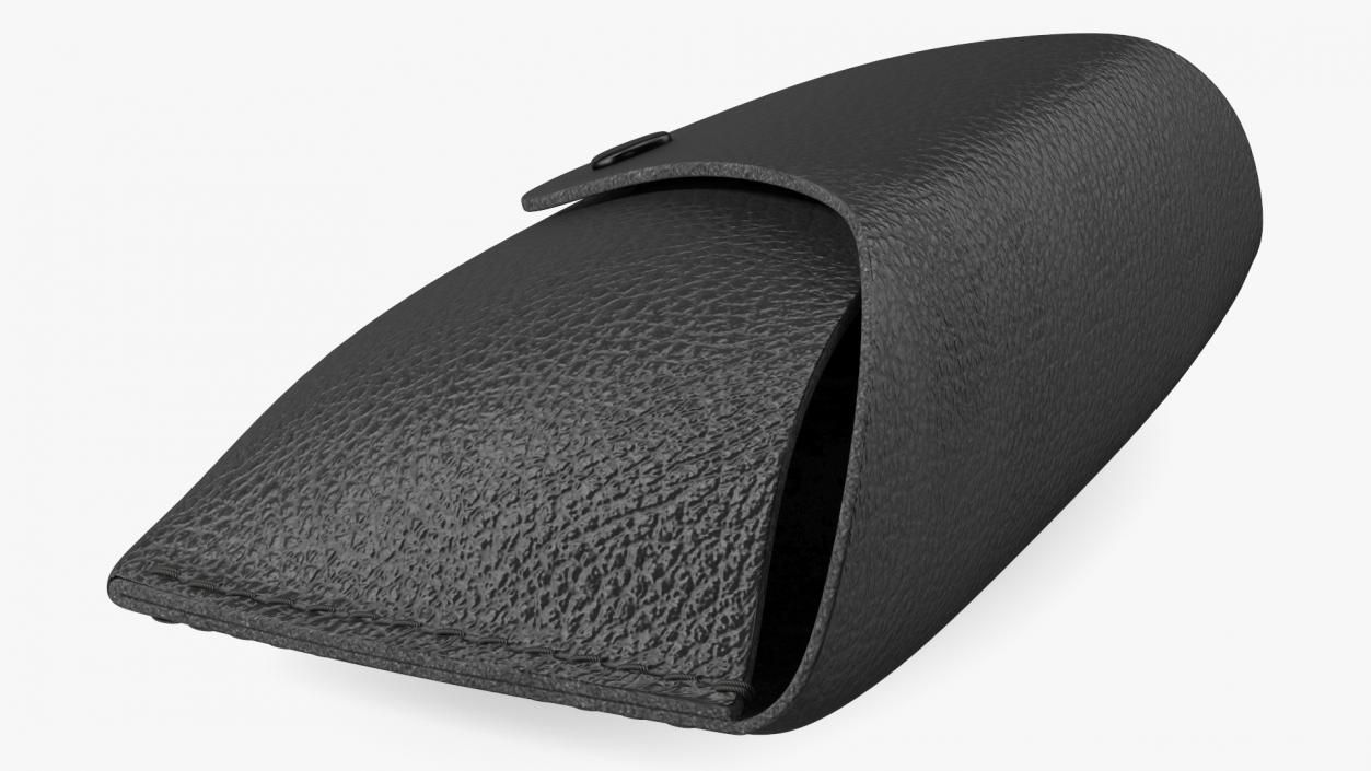 3D Leather Sunglasses Case Closed Black