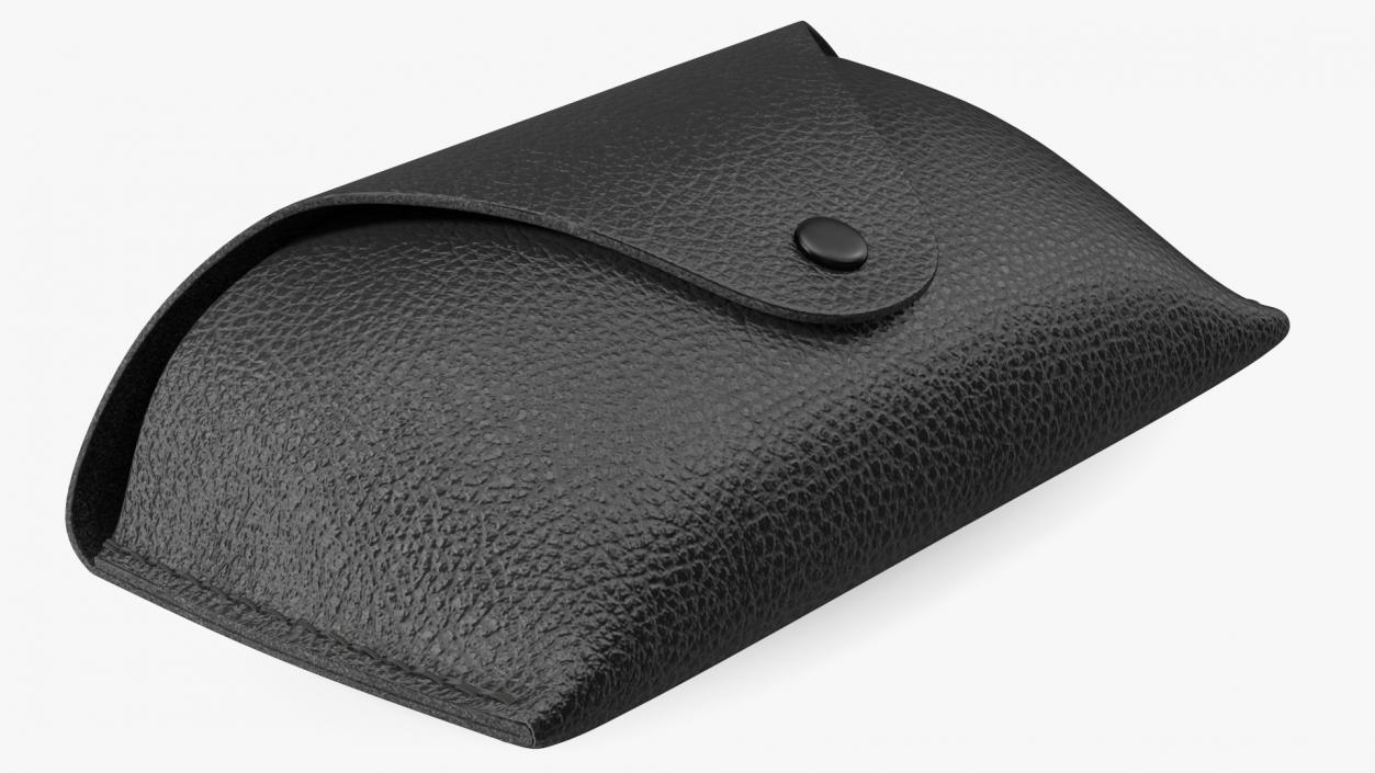 3D Leather Sunglasses Case Closed Black