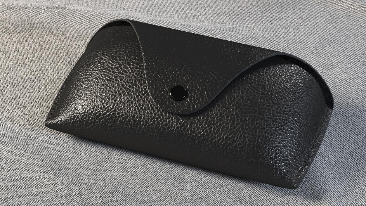 3D Leather Sunglasses Case Closed Black