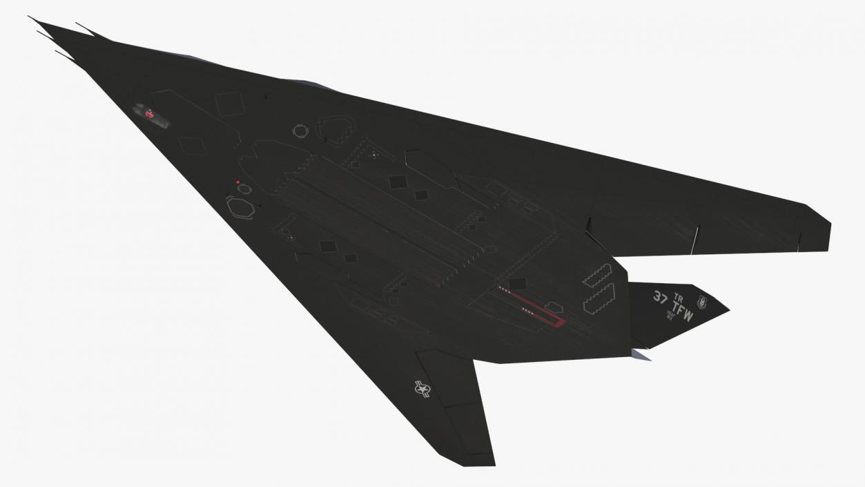 Stealth F-117 Nighthawk with Pilot in Flight 3D model