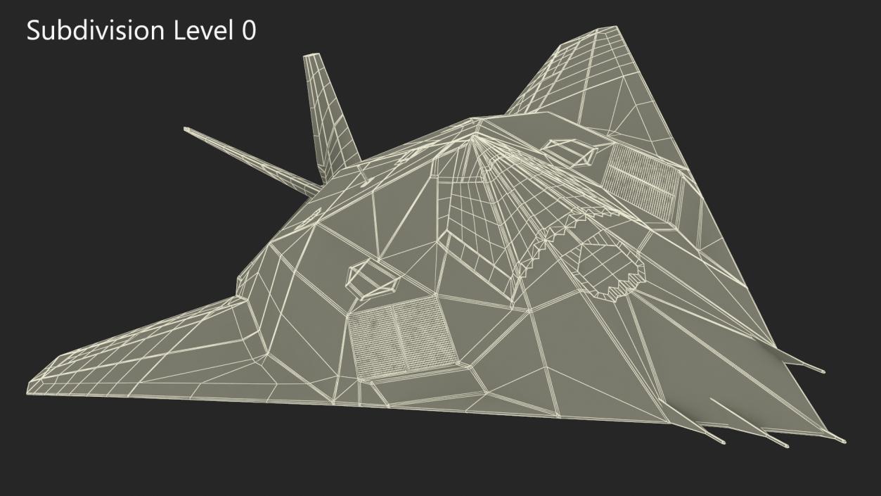 Stealth F-117 Nighthawk with Pilot in Flight 3D model