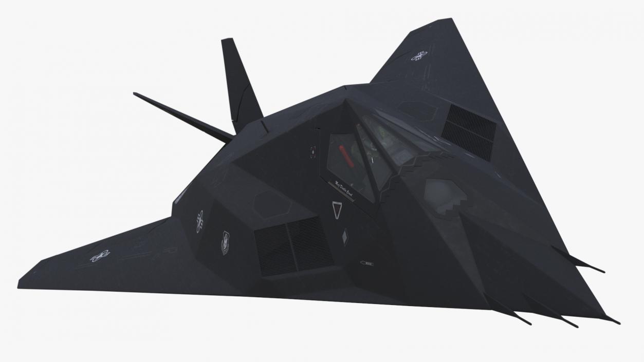 Stealth F-117 Nighthawk with Pilot in Flight 3D model