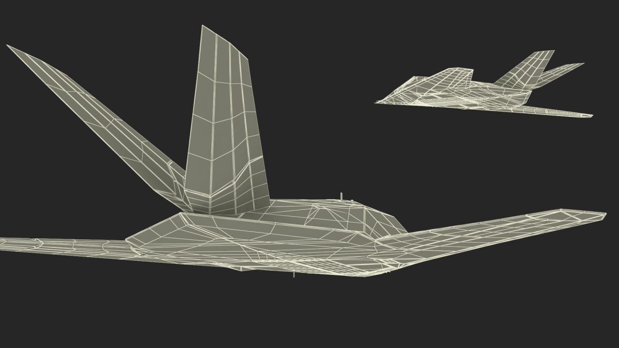 Stealth F-117 Nighthawk with Pilot in Flight 3D model