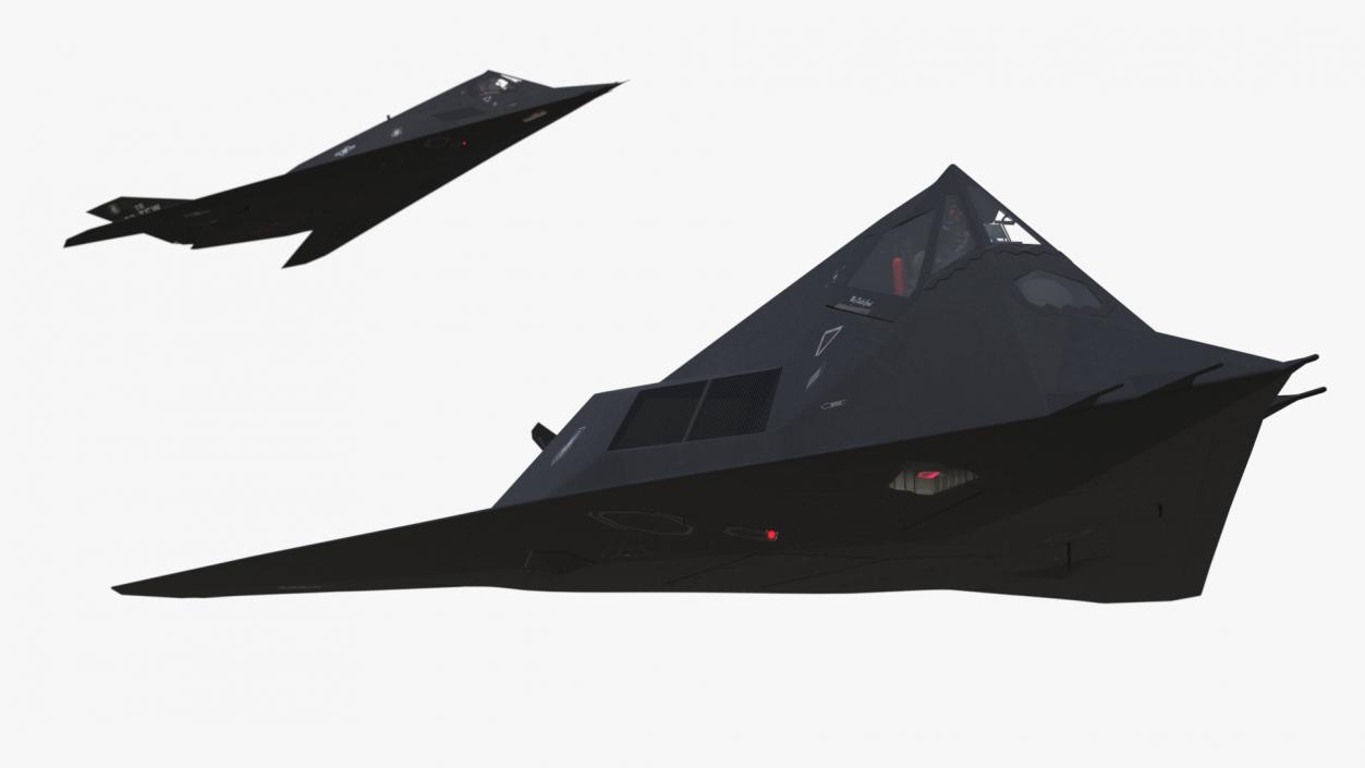 Stealth F-117 Nighthawk with Pilot in Flight 3D model