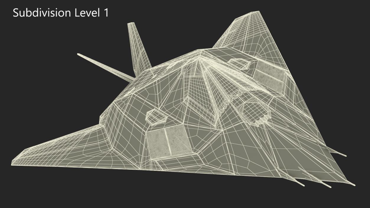 Stealth F-117 Nighthawk with Pilot in Flight 3D model