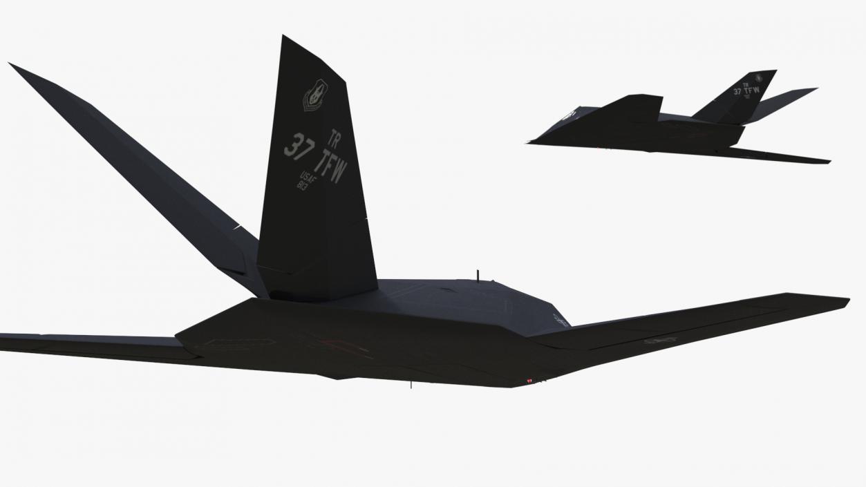 Stealth F-117 Nighthawk with Pilot in Flight 3D model