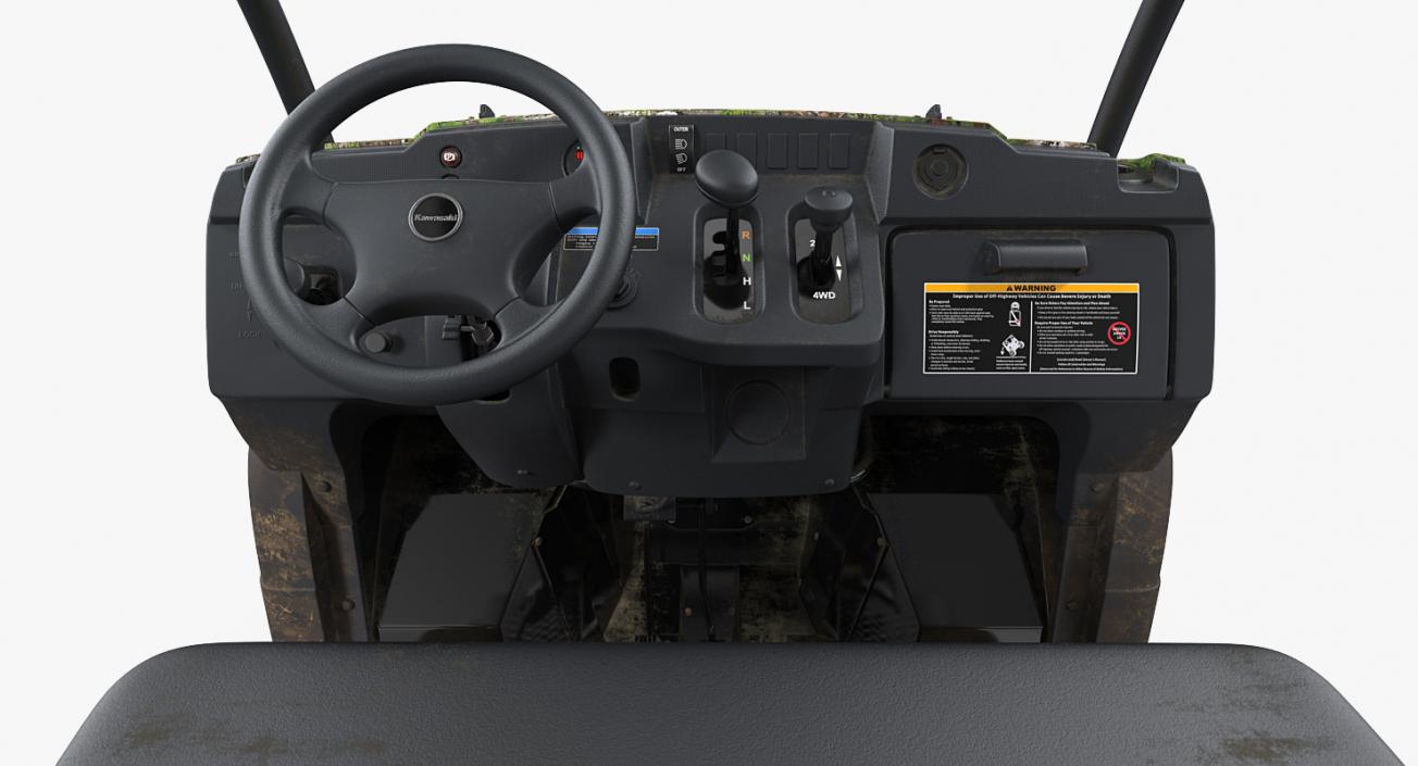 3D model Kawasaki MULE 4x4 2019 Camo Dirty Rigged