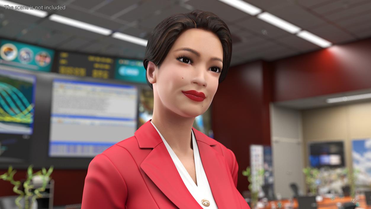 Asian Business Woman Standing Pose 3D model