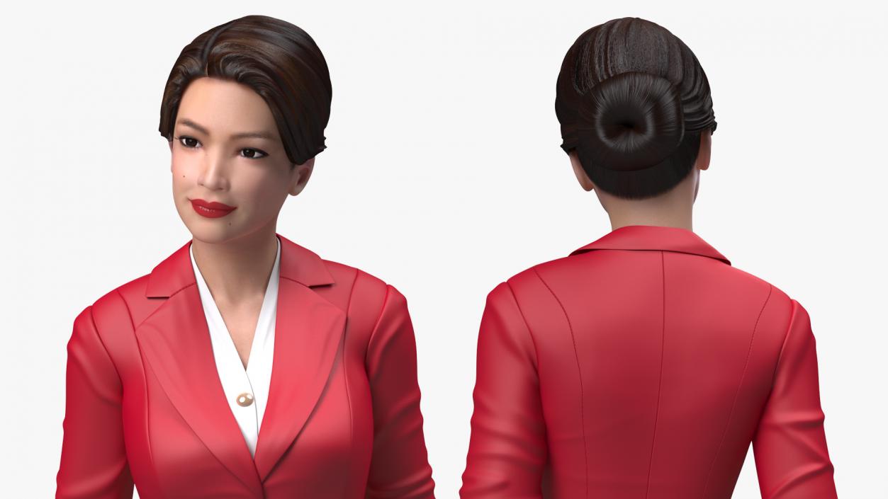 Asian Business Woman Standing Pose 3D model