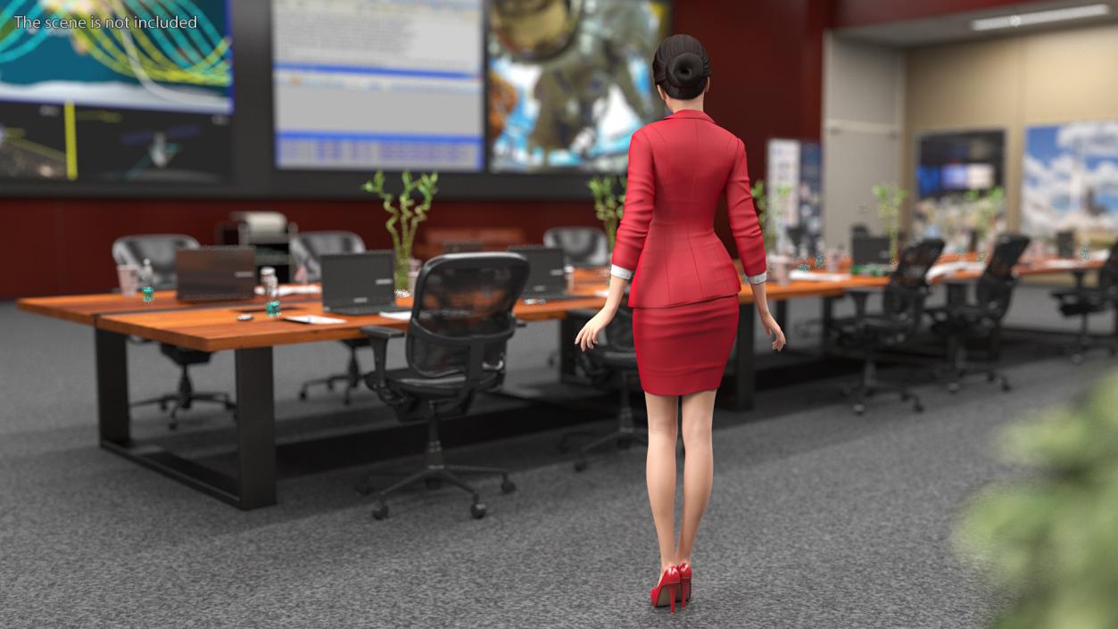 Asian Business Woman Standing Pose 3D model