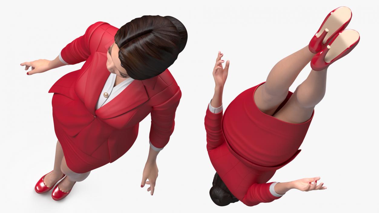 Asian Business Woman Standing Pose 3D model