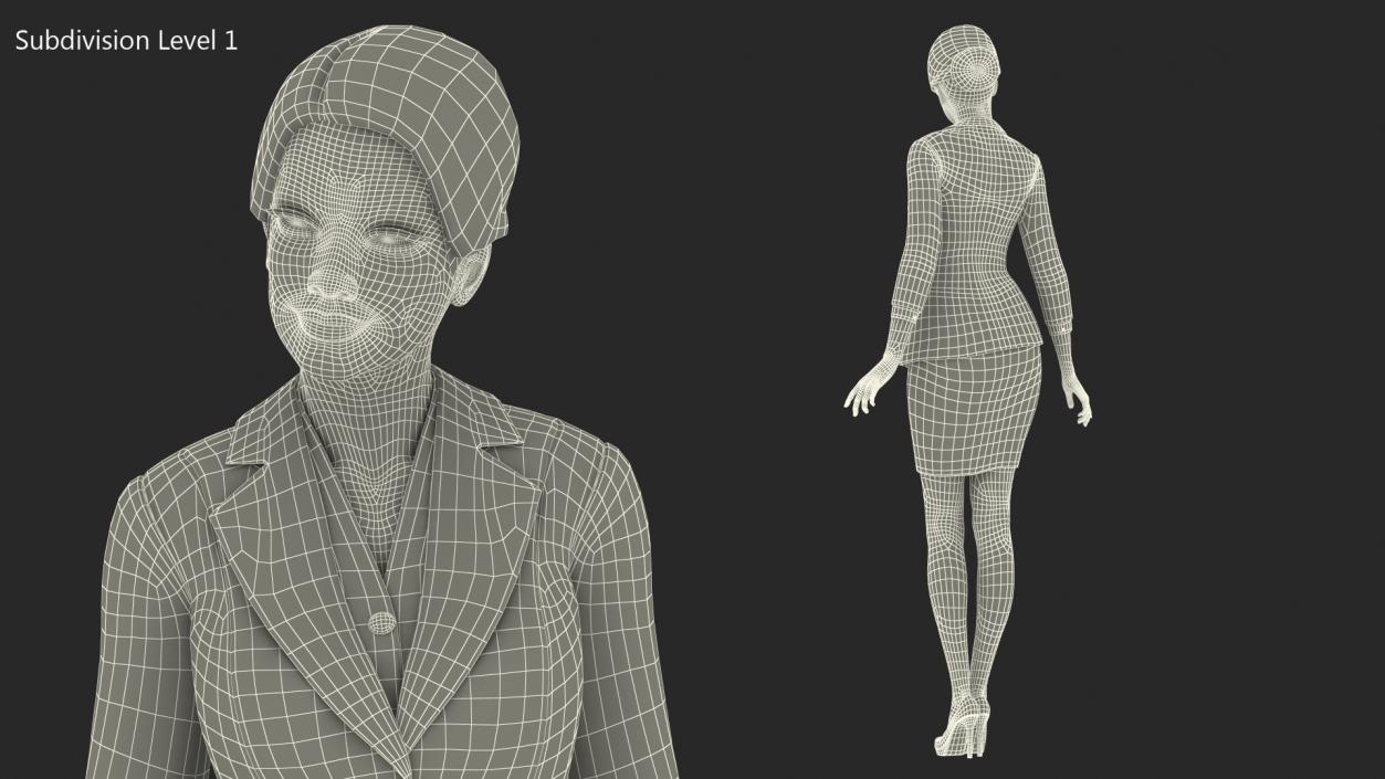 Asian Business Woman Standing Pose 3D model