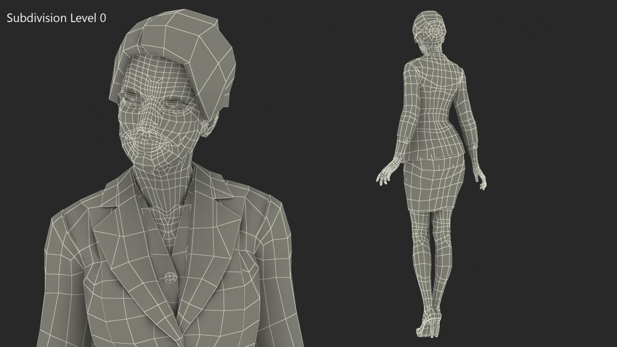 Asian Business Woman Standing Pose 3D model