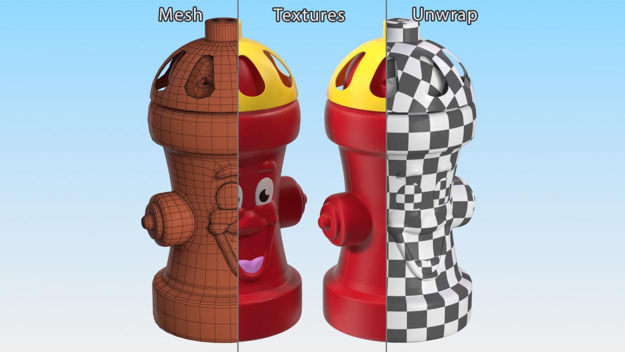 Red Fire Hydrant Children Toy 3D model