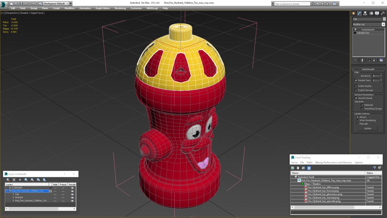 Red Fire Hydrant Children Toy 3D model