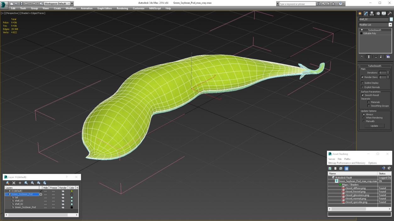 Green Soybean Pod 3D