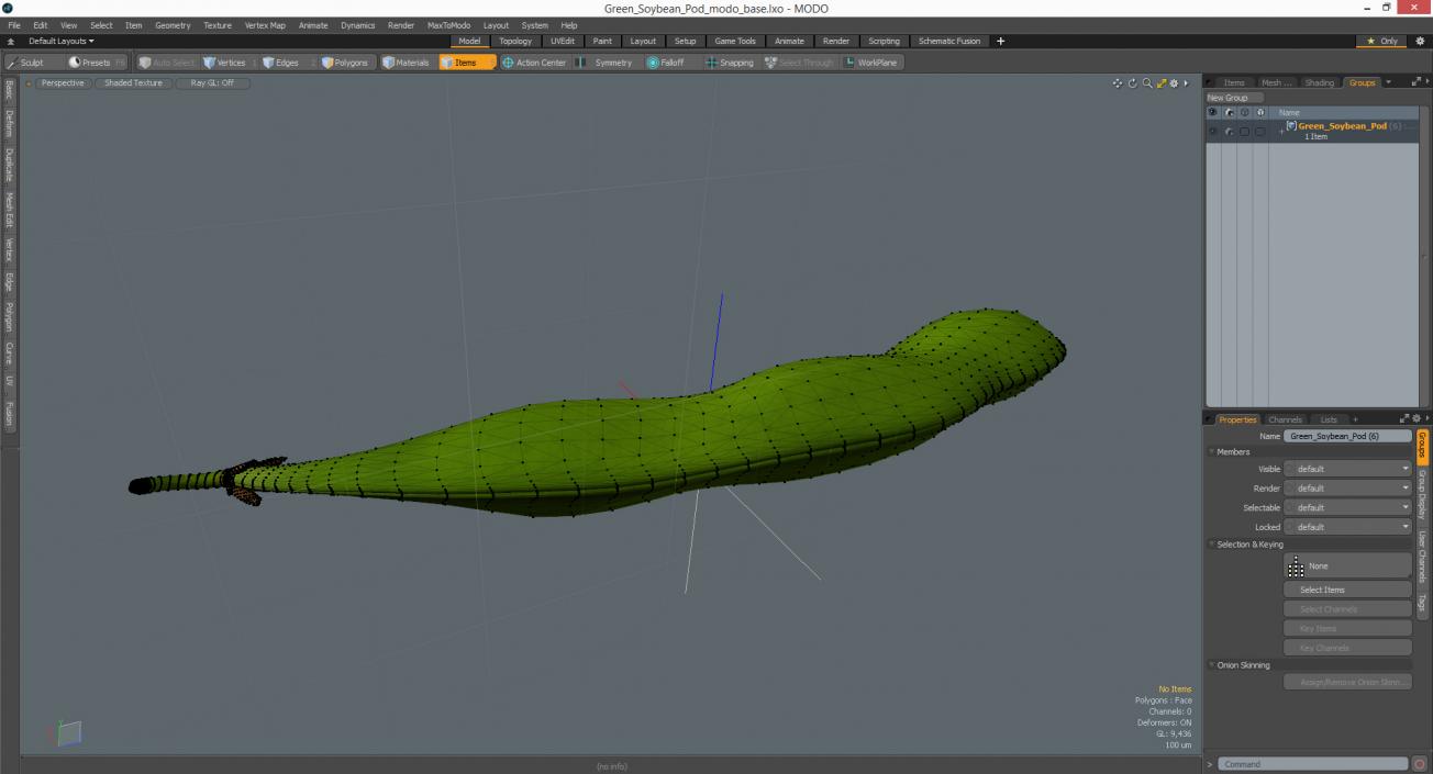 Green Soybean Pod 3D