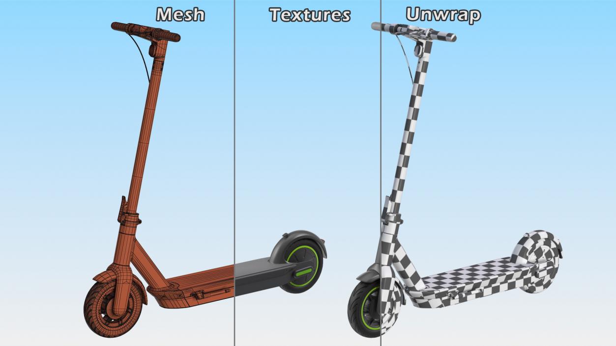 3D Electric Scooter Rigged model