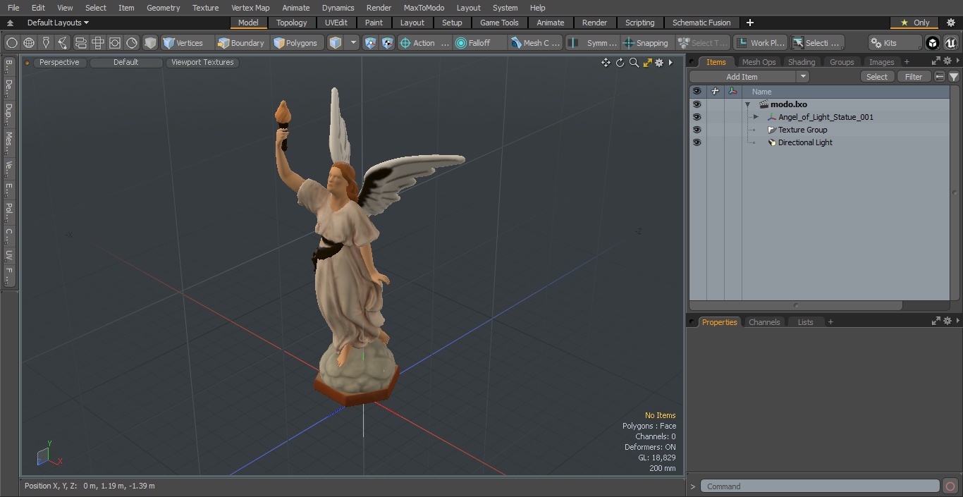 3D Angel of Light Statue