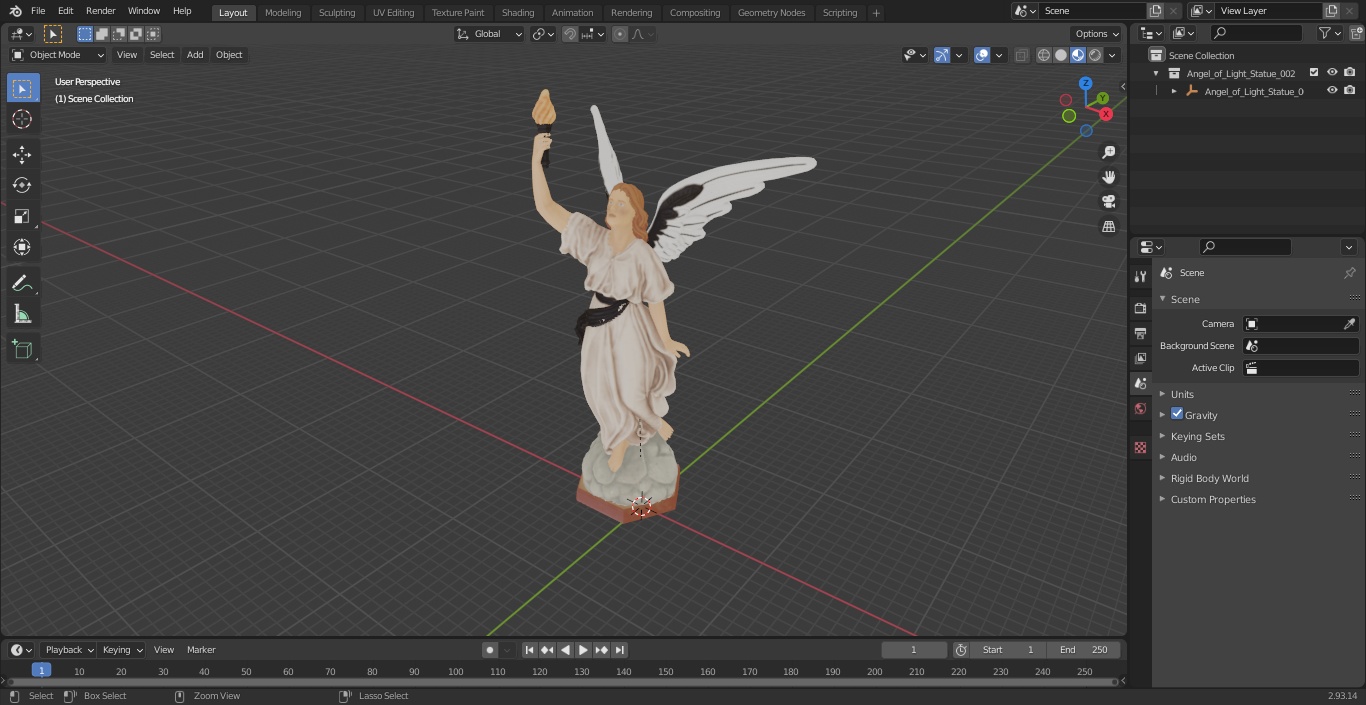 3D Angel of Light Statue