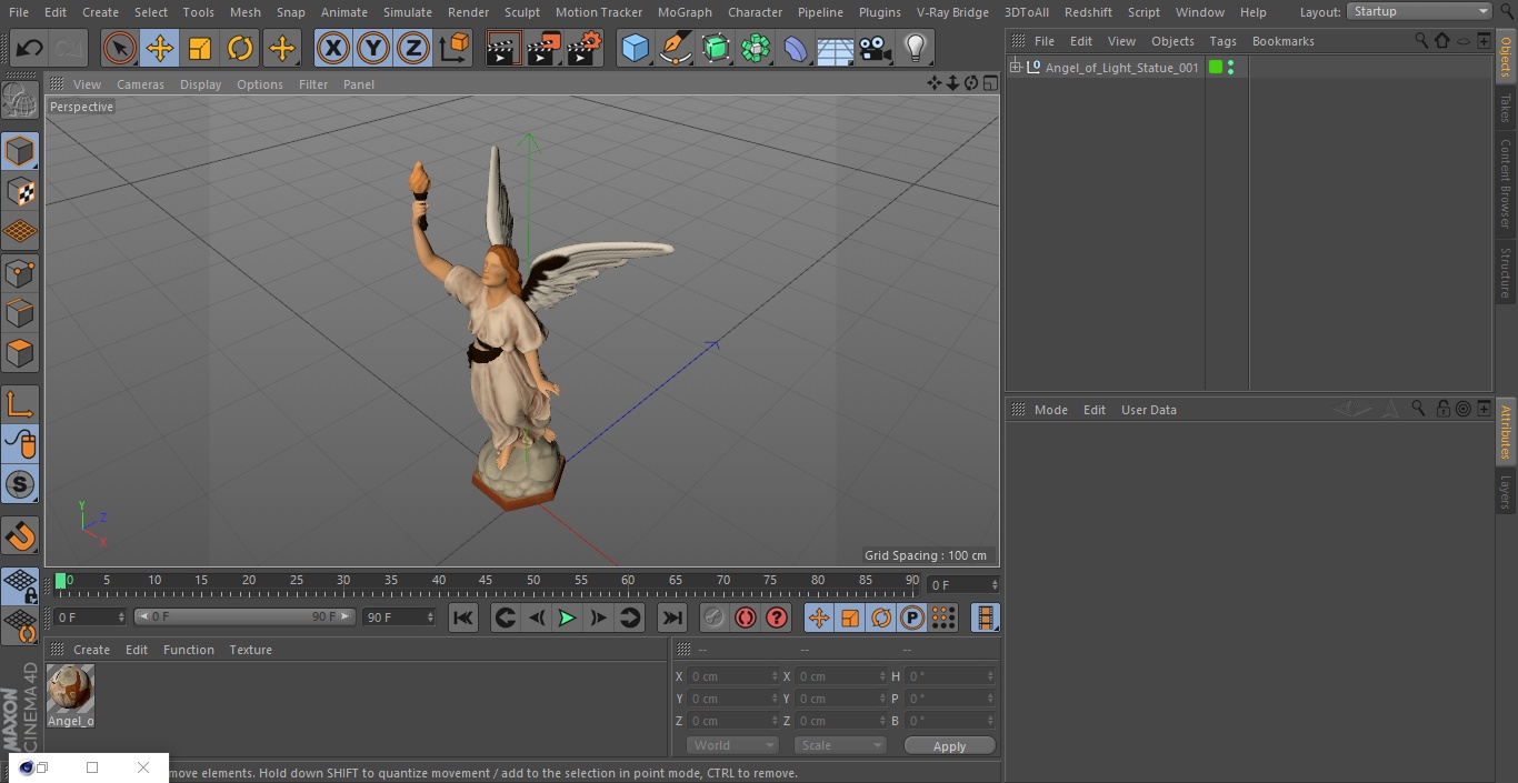 3D Angel of Light Statue