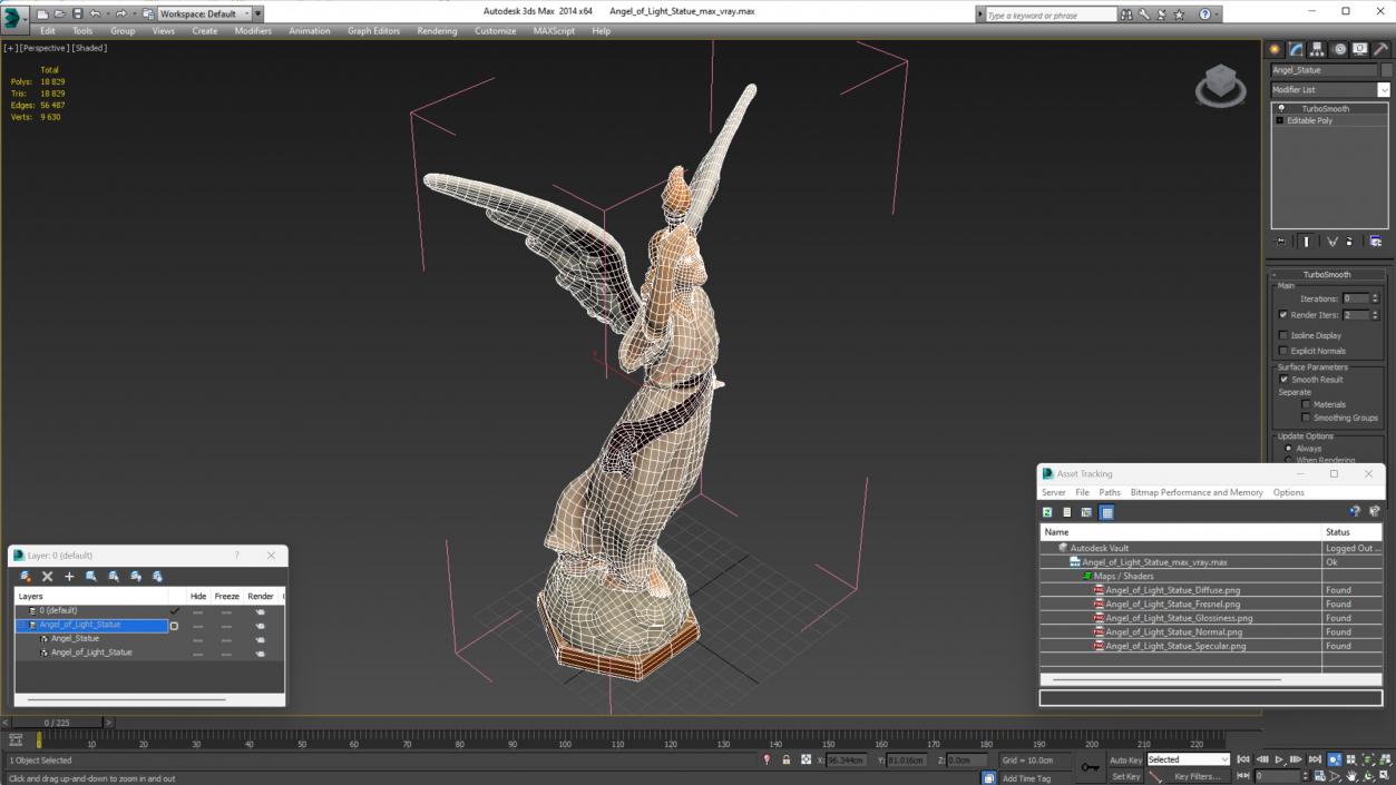 3D Angel of Light Statue