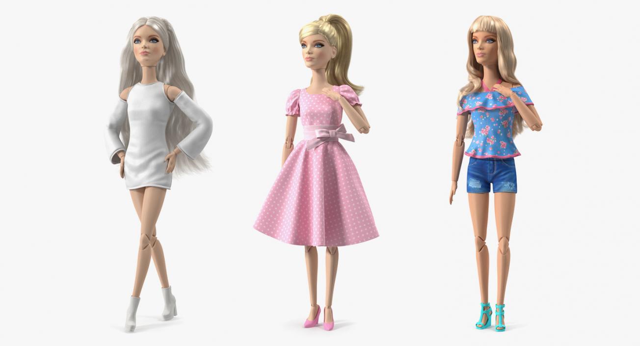 3D model Barbie Dolls Collection 2