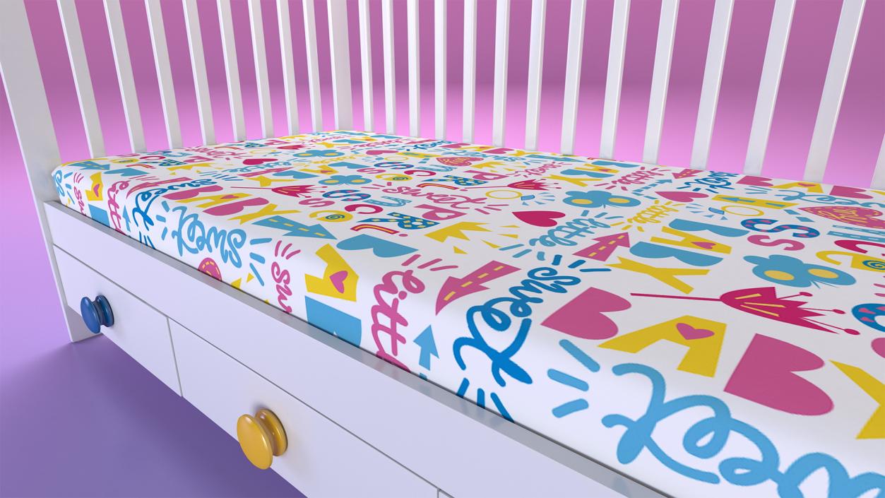 Wooden Infant Bed 3D