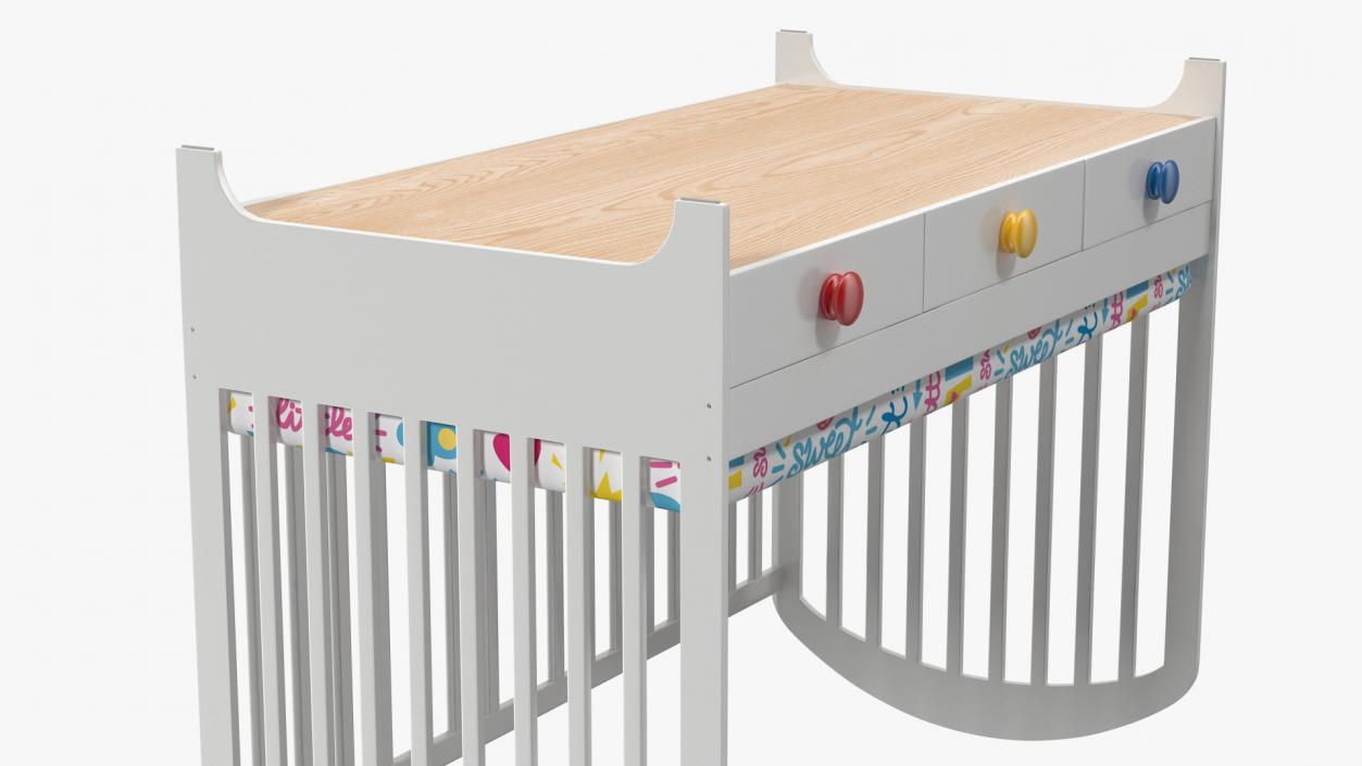 Wooden Infant Bed 3D