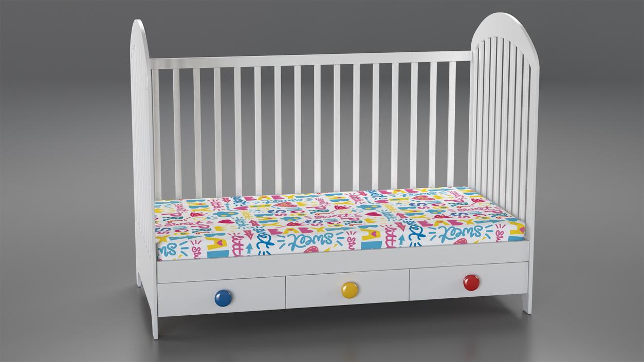 Wooden Infant Bed 3D