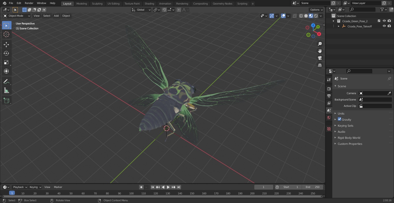 Cicada Pose Takeoff 3D model