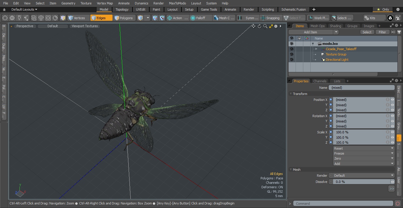 Cicada Pose Takeoff 3D model